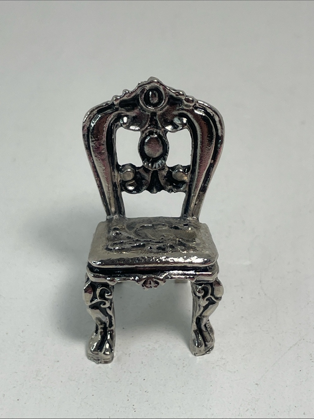 Silver Tone Chair Place Card Holder